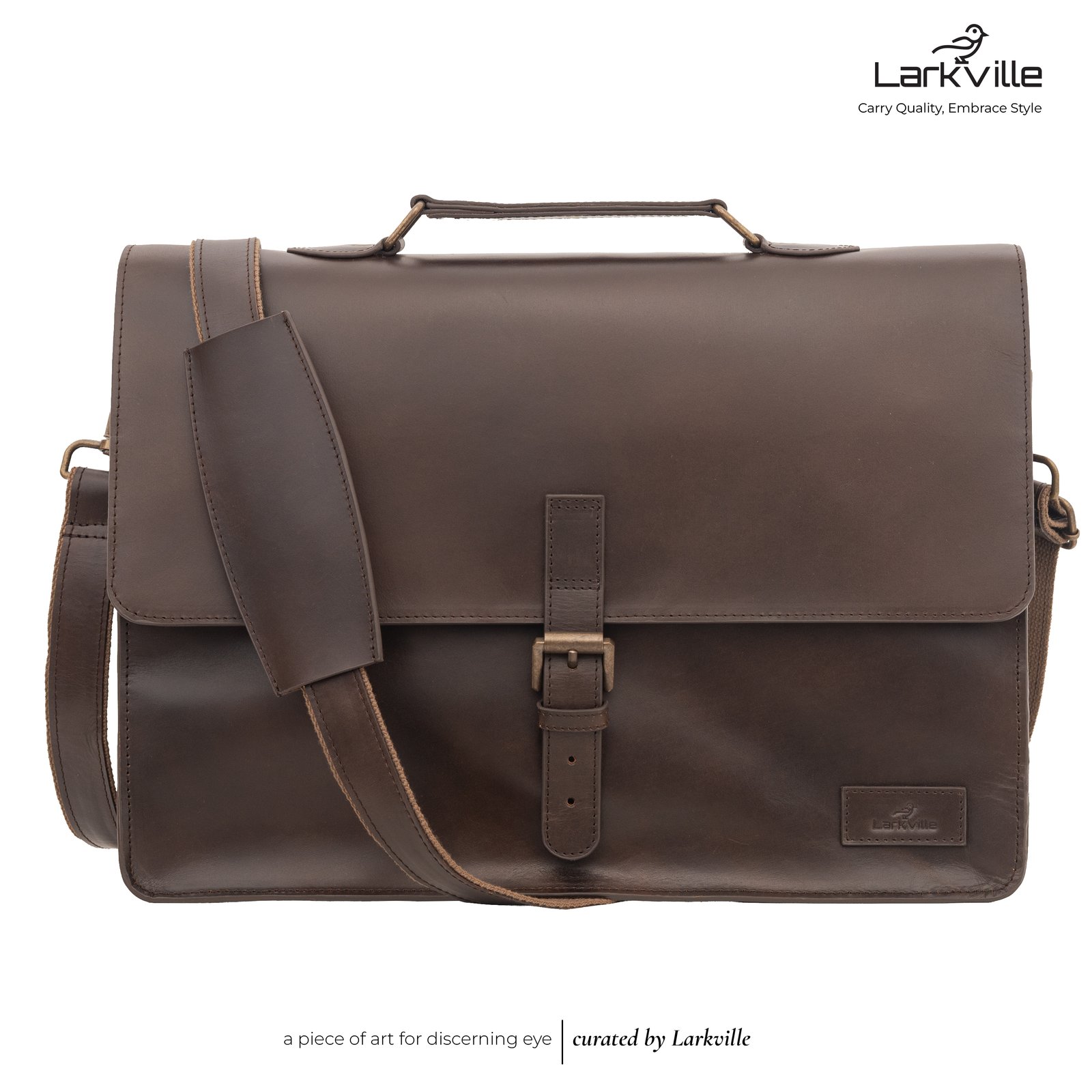 Brown leather executive work bag