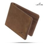 Genunie Leather Wallet for Men, Full Grain Crazy Horse Leather Bifold Wallet, RFID Blocking Slim Wallet for Men (Crazy Brown)
