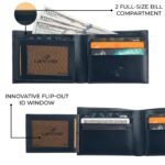 Leather Wallet for Men, Full Grain Genuine Leather Bifold Wallet, RFID Blocking Slim Wallet for Men (Navy) - Image 5