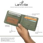 Genunie Leather Wallet for Men, Full Grain Crazy Horse Leather Bifold Wallet, RFID Blocking Slim Wallet for Men (Olive) - Image 2