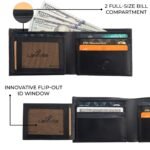 Leather Wallet for Men, Full Grain Genuine Leather Bifold Wallet, RFID Blocking Slim Wallet for Men (Black) - Image 5