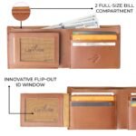 Leather Wallet for Men, Full Grain Genuine Leather Bifold Wallet, RFID Blocking Slim Wallet for Men (Brown) - Image 4