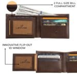 Leather Wallet for Men, Full Grain Genuine Leather Bifold Wallet, RFID Blocking Slim Wallet for Men (Nut Brown) - Image 5