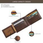 Leather Wallet for Men, Full Grain Genuine Leather Bifold Wallet, RFID Blocking Slim Wallet for Men (Nut Brown) - Image 4