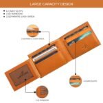 Leather Wallet for Men, Full Grain Genuine Leather Bifold Wallet, RFID Blocking Slim Wallet for Men (Natural) - Image 4