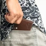Leather Wallet for Men, Full Grain Genuine Leather Bifold Wallet, RFID Blocking Slim Wallet for Men (Nut Brown) - Image 7
