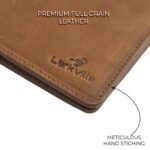 Genunie Leather Wallet for Men, Full Grain Crazy Horse Leather Bifold Wallet, RFID Blocking Slim Wallet for Men (Crazy Brown) - Image 6