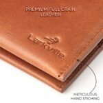 Leather Wallet for Men, Full Grain Genuine Leather Bifold Wallet, RFID Blocking Slim Wallet for Men (Brown) - Image 6