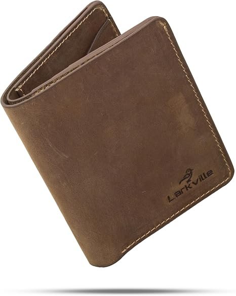Larkville Crazy Horse Leather Slim Front Pocket Wallet