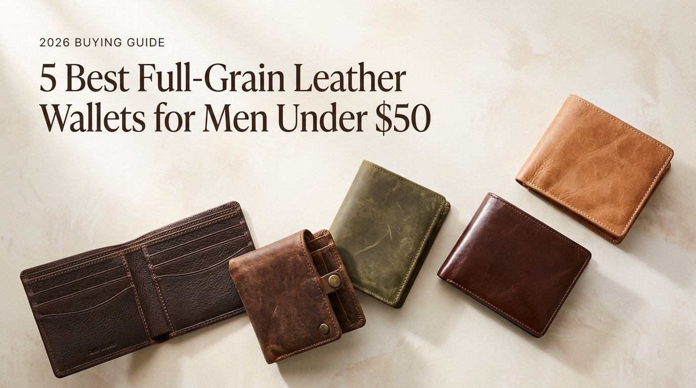 Best full grain leather wallets for men under $50