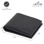 Leather Wallet for Men, Full Grain Genuine Leather Bifold Wallet, RFID Blocking Slim Wallet for Men (Black) - Image 2