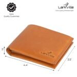 Leather Wallet for Men, Full Grain Genuine Leather Bifold Wallet, RFID Blocking Slim Wallet for Men (Natural) - Image 2